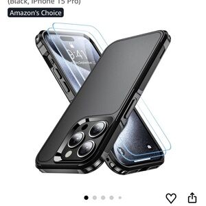 Black Protective Case for iPhone 15 Pro